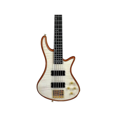 Bajo 5 Cuerdas Schecter Stiletto Custom-5 Natural Satin Diestro Crema 5