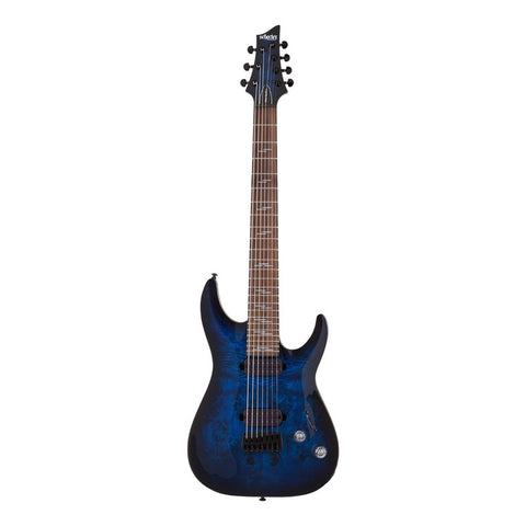 Guitarra Schecter Omen Elite-7 See- Thru Blue Burst