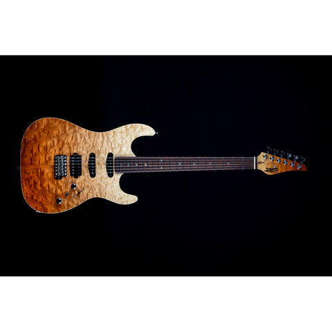 Guitarra Eléctrica Jet Guitars Js-45 Elite Fireburst Flame Diestro Dorado Maple