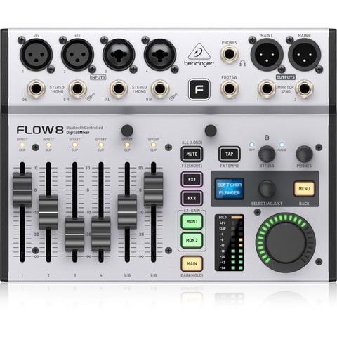 Mezcladora Digital 8 Entradas Con Bluetooth Behringer Flow 8