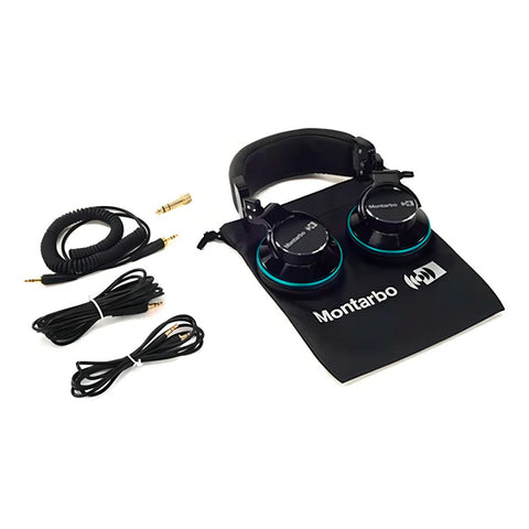 Audífonos Estudio Montarbo Mdh-40 Alámbricos Profesionales Color Negro