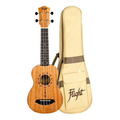 Ukelele Soprano 13 Trastes Caoba Con Funda Flight Dus371 Mah