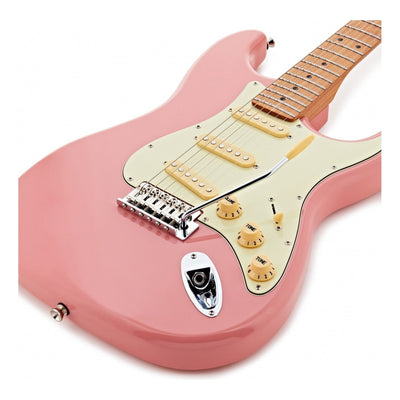 Guitarra Eléctrica Jet Guitars Js300 Pink Color Rosa Burdeos Material Del Diapasón Maple Tostado Orientación De La Mano Diestro