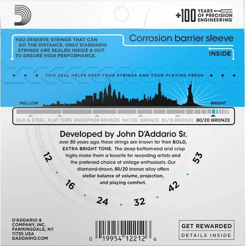 Cuerda Mi, Si, Sol, Re, La Para Guitarra D'addario Ej11