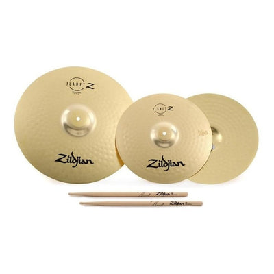 Set Zildjian Zp1418 Platillos Hi Hat Crash Con Palillos 5a