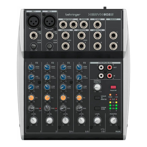 Mezclador Análogico Premium 8 Entradas Behringer Xenyx 802s
