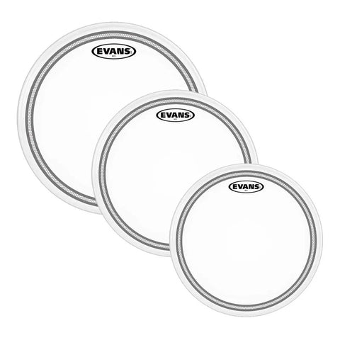 Set Parches Evans Ec2 Clear Doble Capa Etp-ec2sclr-f 10 12 14 Pulgadas