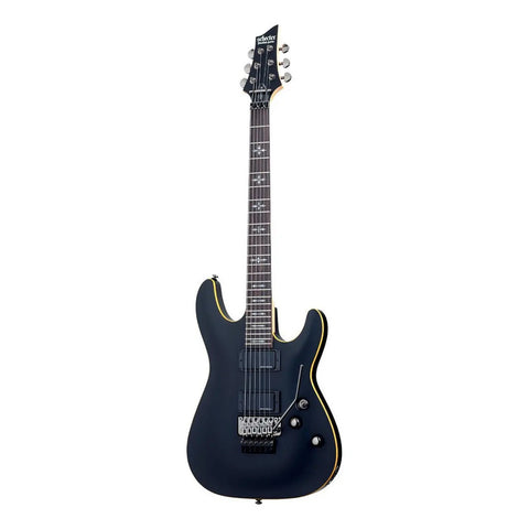 Guitarra Eléctrica Schecter Demon Series De Tilo Aged Black Satin Con Diapasón De Palo De Rosa Diestro