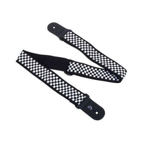 Tahalí Cuadros Blanco Y Negro P/guitarra Planet Wave 50c02