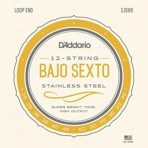 Juego De Cuerdas De Acero Para Bajo Sexto D'addario Ejs86