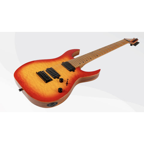 Guitarra Eléctrica 7 Cuerdas Spira Guitars S-507 Fireburst Diestro Rojo