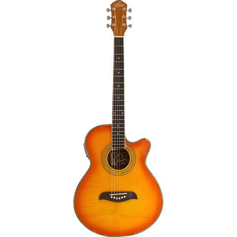 Guitarra Electroacústica 6 Cuerdas Oscar Schmidt Og10cef Ysb Amarillo Sombreado Diestro