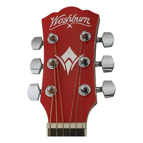 Washburn Ea10 Guitarra Electroacústica Roja Color Black Orientación De La Mano Diestro Rojo