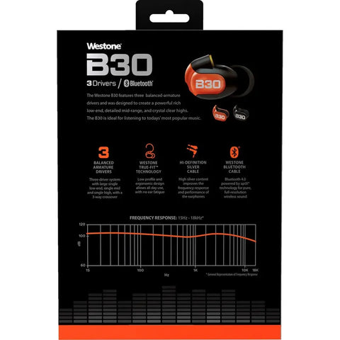 Audifonos In-ear 3 Drivers True-fit Westone B30 Negro