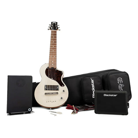 Guitarra Viaje Blackstar Carry-on Guitar Deluxe Pack Blanco Diestro Blanco Vintage