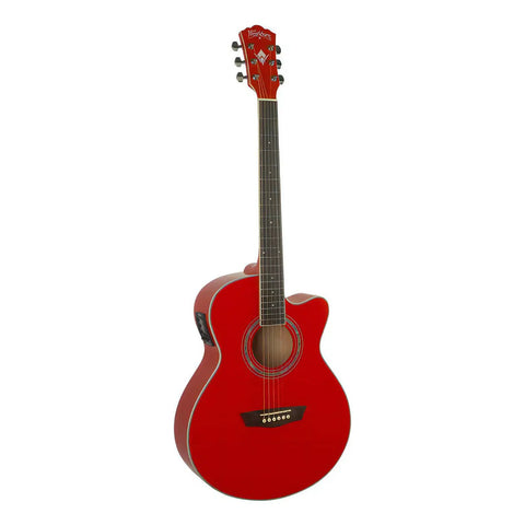 Guitarra Electroacústica Washburn Ea12 Mini 6 Cuerdas Roja Modelo Festival Rojo Diestro