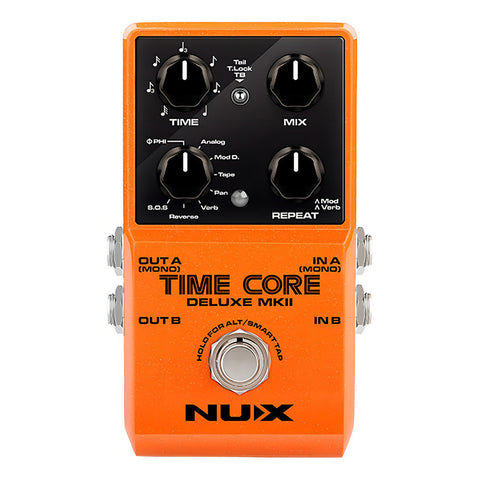 Pedal Nux Time Core Deluxe Mkii Delay Guitarra 7 Efectos Naranja