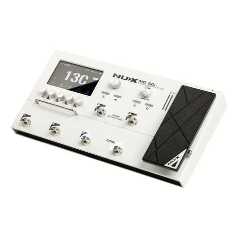 Pedalera Multiefectos Nux Mg-50li Guitarra Y Bajo Blanca Blanco