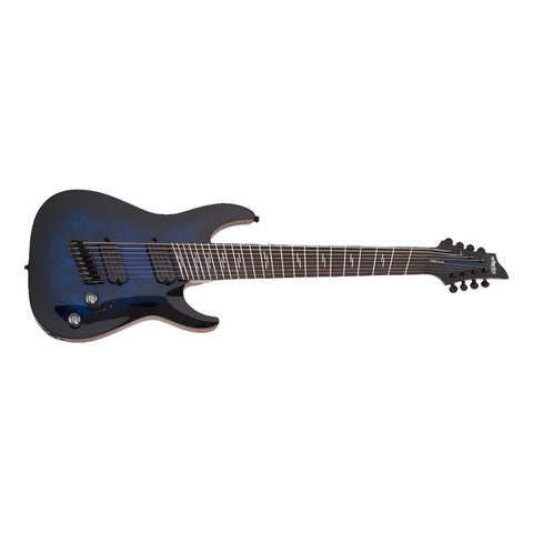 Guitarra 8 Cuerdas Schecter Omen Elite-8 Multiscale Blue Bur Diestro Azul Palo De Rosa