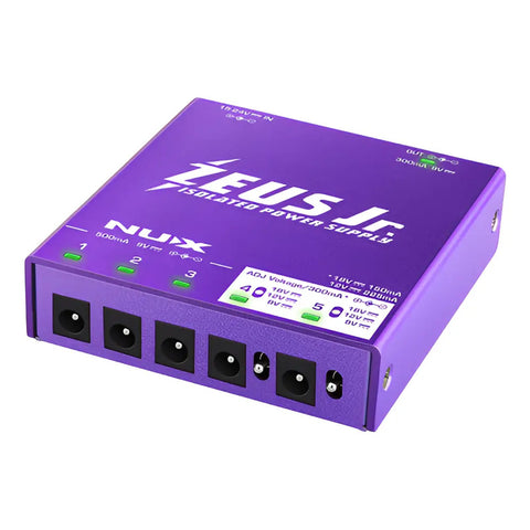 Fuente De Alimentación Para Pedales Nux Zeus Jr 9v A 18v 6 Salidas Aisladas