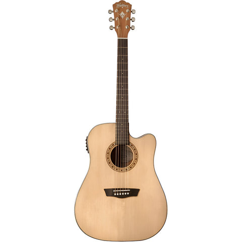 Guitarra Electroacústica Dreadnought Washburn D7sce Natural Diestro