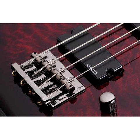 Bajo De 4 Cuerdas Cereza Negro, Schecter Stiletto Extreme-4 Diestro Cereza Negro Mate 4
