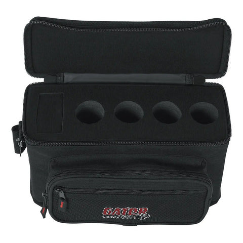 Funda De Nylon Para 4 Micrófonos Gator Gm-4 Negro