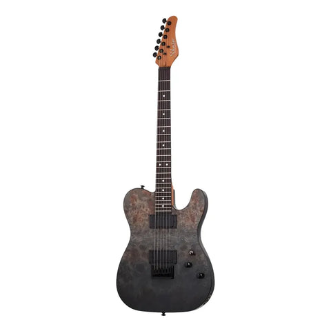 Guitarra Eléctrica Schecter Pt Standard Telecaster De Mahogany Black Fade Burst Burl Con Diapasón De Palisandro Diestro Desvanecimiento Negro Estallido Burl Palo De Rosa