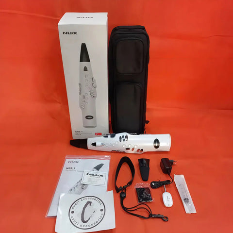 Saxofón Digital Nux Nes-1 Blanco Con Bluetooth Y Sistema Inalámbrico