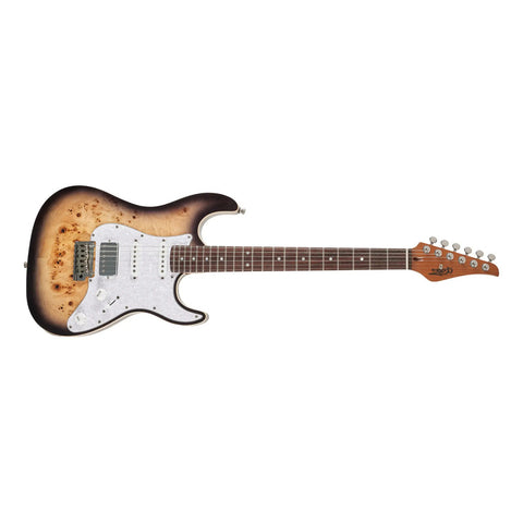 Guitarra Eléctrica Transparent Brown Jet Guitars Js-450q Diestro Café Arce Tostado