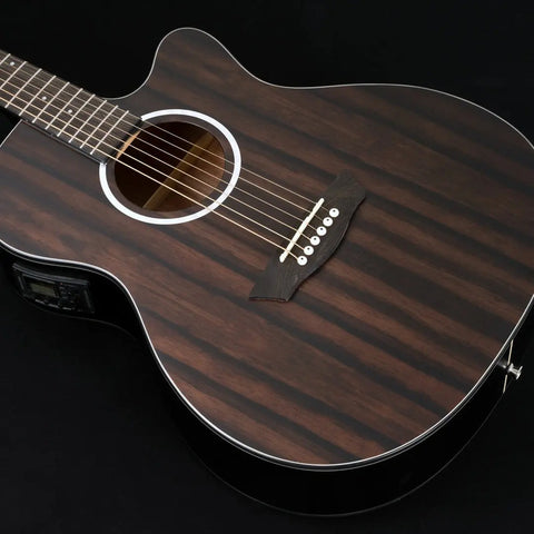 Guitarra Electroacústica De 6 Cuerdas Washburn Ebony Ace Marrón Oscuro