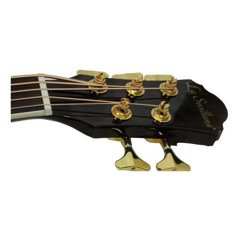 Bajo Electroacústico De 5 Cuerdas La Sevillana B-1005ceq Tbk Color Egro Transparente