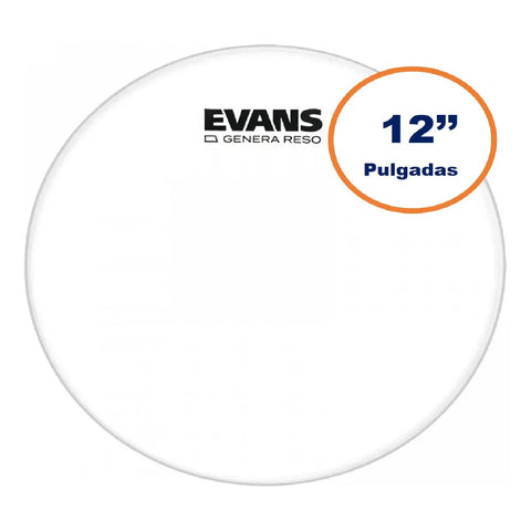 Parche Resonante Tom De 12 PuLG Clear Genera Evans Tt12gr Blanco