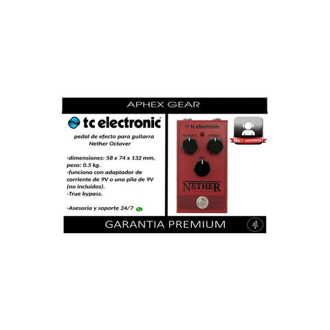 Tc Electronic Pedal Nether Octaver Octavador True Bypass Color Rojo