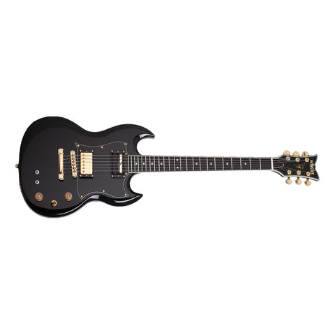 Guitarra Eléctrica Schecter Sg Zv-h6llyw66d-s Glosss Black Diestro Negro Ébano