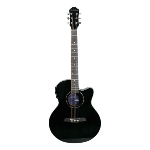 La Sevillana Fo-300ceq Guitarra Electroacústica Abeto Negra Color Negro Orientación De La Mano Diestro