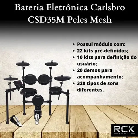 Batería Electrónica 8 Piezas Negra Carlsbro Csd35m Negro