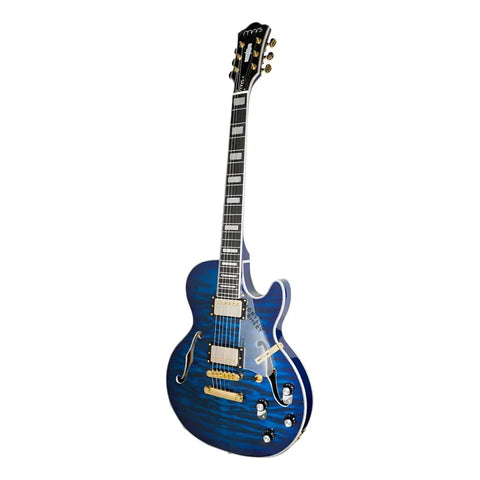 Guitarra Eléctrica 6 Cuerdas Mars Les Paul Jazz Blue Color Azul Material Del Diapasón Palo De Rosa Orientación De La Mano Diestro