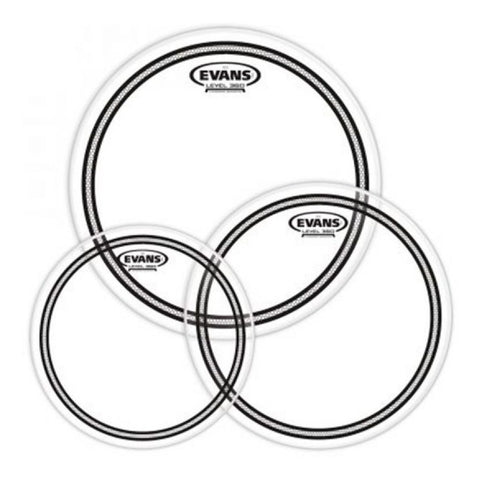 Set Parches Evans Ec2 Clear Doble Capa Etp-ec2sclr-f 10 12 14 Pulgadas