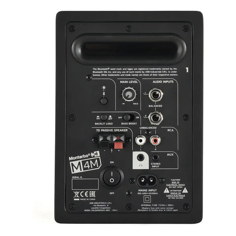 Monitores De Estudio Montarbo M4m Activos De 4  Con Bluetooth, Negro