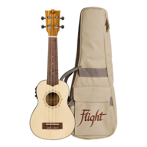 Ukelele Electroacústico Soprano Flight Dus320 Eq Sp/zeb Natural