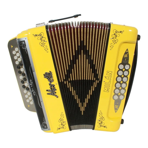 Acordeón Amarillo De 31 Botones Tono De Fa Moretti Milan Fbe