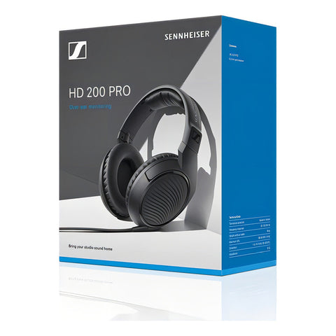 Auriculares Sennheiser Hd200 Pro Para Estudio Y Monitoreo De Dj, Color Negro