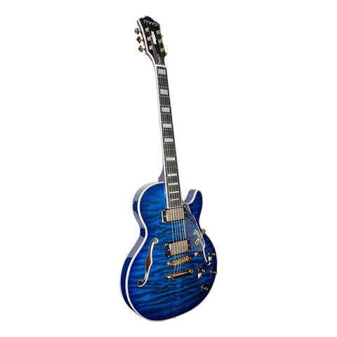 Guitarra Eléctrica 6 Cuerdas Mars Les Paul Jazz Blue Azul Diestro Azul Palo De Rosa