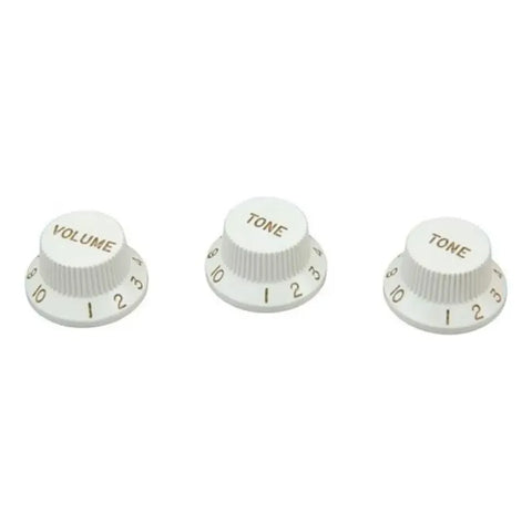Perillas Guitarra Eléctrica Dimarzio Eje Estriado 3 Unidades Blancas Blanco