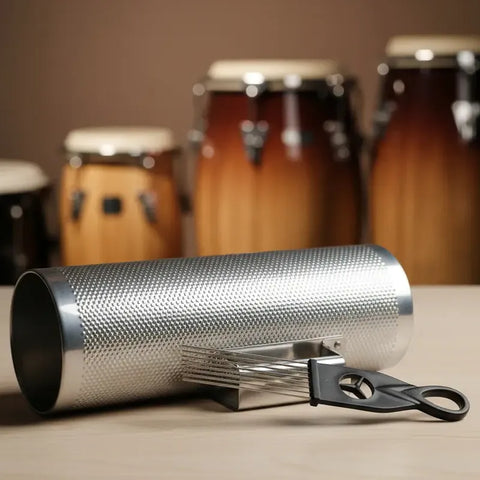 Guiro Guira De Acero Con Raspador Merengue Maxtone Mgtc-04 Plateado