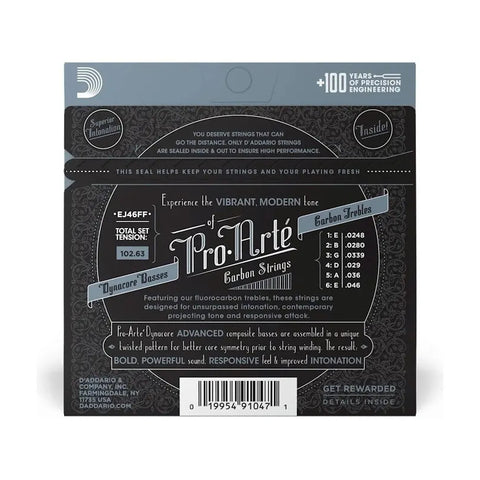 D'addario Proarté Carbon Tensión Alta Ej46ff Cuerdas Guitarra