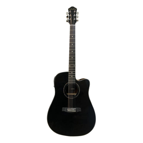 La Sevillana Tx-200ceq Blk Guitarra Electroacústica Texana Color Negro Orientación De La Mano Diestro