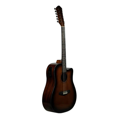 Guitarra La Sevillana Tx-1200ceq Tsb Electroacústica 12 Cuerdas Sombreada Sombreado Diestro Palo De Rosa