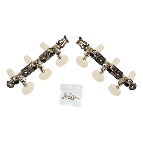 Maquinaria Guitarra Clásica 3 + 3 Maxtone Gm-35n Plateado